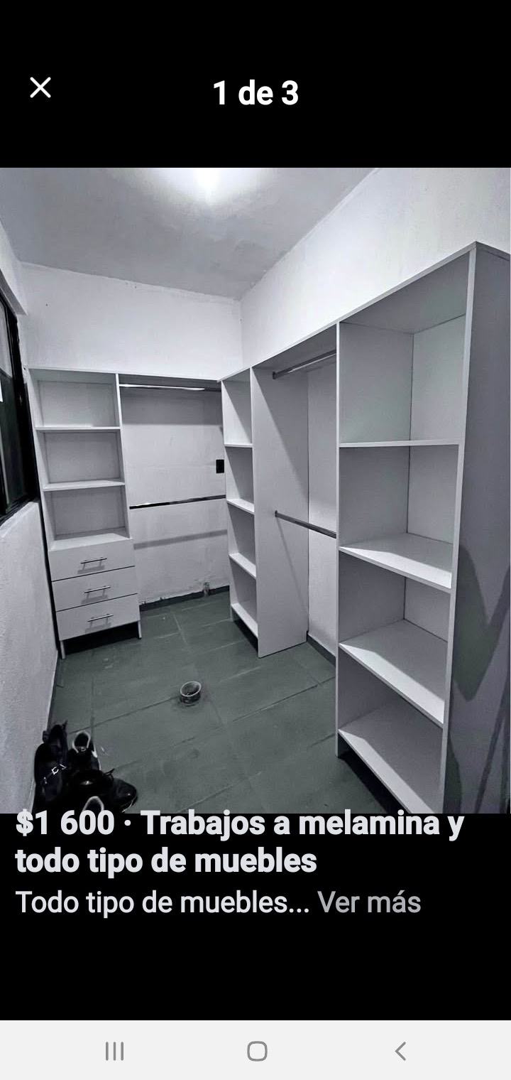 Vestidor en melamina blanca